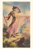 Vintage Journal Woman On Cliff Edge