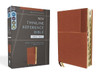 Niv, Thinline Reference Bible, Large Print, Leathersoft, Brown, Red Letter, Thumb Indexed, Comfort Print