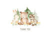 Baby Thank You Note Cards (14 Cards, 15 Self-Sealing Envelopes)
