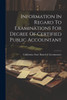 Information In Regard To Examinations For Degree Of Certified Public Accountant