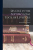 Studies In The Septuagintal Texts Of Leviticus