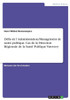 Défis De L'Administration/Management De Santé Publique. Cas De La Direction Régionale De La Santé Publique Vatovavy (French Edition)