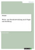 Werte- Und Moralentwicklung Nach Piaget Und Kohlberg (German Edition)