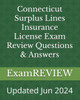 Connecticut Surplus Lines Insurance License Exam Review Questions & Answers