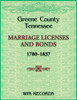 Greene County, Tennessee Marriage Licenses and Bonds, 1780-1837