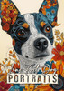 Line Art Dog Portraits Coloring Book for Adults : Line Art Coloring Book - Abstract Flowers Coloring Book Zentangle Dog Coloring Book