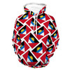 Aerickon Unisex Long Sleeve Hooded Sweatshirt Tops Womens Mens Antigua And Barbuda Flag Weave Pattern Classic Hooded T-Shirts With Pocket