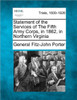 Statement of the Services of the Fifth Army Corps, in 1862, in Northern Virginia