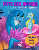 Cute Sea Animals Coloring Book: 50 Cute Under Ocean Animals for Kids ages 4 to 8 years old