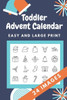 Toddler Advent Calendar: Countdown to Christmas Advent Calendar For Kids - Gift for Christmas - Activities for Children Preschoolers - Toddler