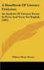 A Handbook Of Literary Criticism: An Analysis Of Literary Forms In Prose And Verse For English (1905)