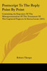 Postscript To The Reply Point By Point: Containing An Exposure Of The Misrepresentation Of The Treatment Of The Captured Negroes At Sierra Leone (1815