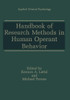 Handbook of Research Methods in Human Operant Behavior