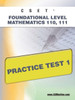Cset Foundational Level Mathematics 110, 111 Practice Test 1