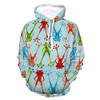 Unisex Long Sleeve Pullover Sweatshirt Womens Mens Aussie Mates Frogs Blue Pattern Skin-Friendly Hooded T-Shirts With Pocket