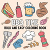 BBQ Time: Bold and Easy Coloring Book