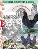 Chickens, Roosters and Hens coloring book for adults: Relaxation