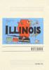 Vintage Lined Notebook Greetings from Illinois, Cartoon
