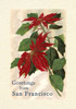 Vintage Lined Notebook Greetings from San Francisco, California, Poinsettias