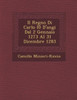 Il Regno Di Carlo I0 D'Angi Dal 2 Gennaio 1273 Al 31 Dicembre 1283