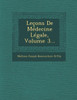LeÃ§ons De MÃ©decine LÃ©gale, Volume 3...