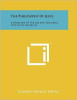 The Philosophy Of Jesus: A Narrative Of The Life And Teachings Of Jesus Of Nazareth