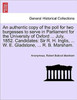 An Authentic Copy of the Poll for Two Burgesses to Serve in Parliament for the University of Oxford ... July, 1852. Candidates: Sir R. H. Inglis, ...