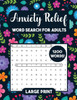 Anxiety Relief Word Search for Women Large Print: Relaxation Activity Book for Women Large Print