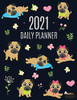 Pug Planner 2021 : Funny Tiny Dog Monthly Agenda For All Your Weekly Meetings, Appointments, Office & School Work January - December Calendar Cute Canine Puppy Pet Organizer for Women & Girls Large Scheduler with Flowers & Pretty Pink Hearts