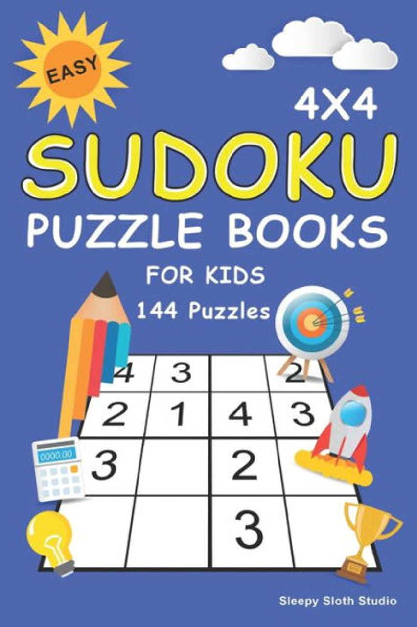 Easy Sudoku Puzzle Books For Kids: 100+ Sudoku Puzzles 4x4 Puzzle Grids  with Very Easy, Easy & Medium - Mini Sudoku Books For Kids & Beginner ( Sudoku For Kids) - Sleepy Sloth