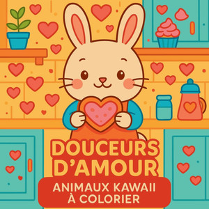 Douceurs d'amour - Animaux kawaii à colorier