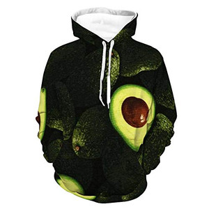 Unisex Long Sleeve Hoodies and Sweatshirts Womens Mens Avocados Toss Pattern Casual Hooded T-Shirts with Pocket