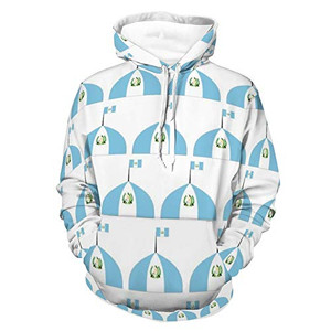 Unisex Women Men Hoodies Long Sleeve Stretchy Hooded T-Shirts Guatemala Logo Flag Pattern Autumn Outfit for Travel Sports