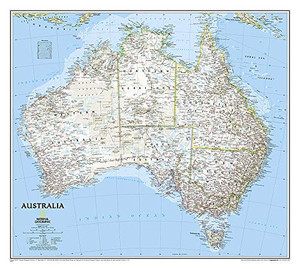 National Geographic: Australia Classic Wall Map (30.25 x 27 inches) (National Geographic Reference Map)