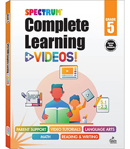 Spectrum Grade 5 Complete Learning + Videos, 5th Grade Workbooks All Subjects, Grade 5 Workbook with Math, Language Arts, Reading Lessons, How-To Video Instructions and Examples