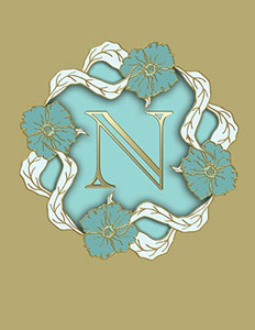 N: 100 Pages 8.5" X 11" Monogram Notebook College Ruled Line Paper