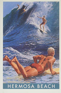 Vintage Journal Hermosa Beach, Surfers (Pocket Sized - Found Image Press Journals)