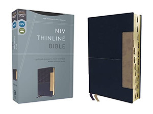 NIV, Thinline Bible, Leathersoft, Blue, Red Letter, Thumb Indexed, Comfort Print NIV, Thinline Bible, Leathersoft, Blue, Red Letter, Thumb Indexed, Comfort Print