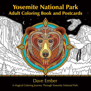 Yosemite National Park, Adult Coloring Book And Postcards
