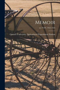 Memoir; No.70-89, 1923-1925 Memoir; No.70-89, 1923-1925