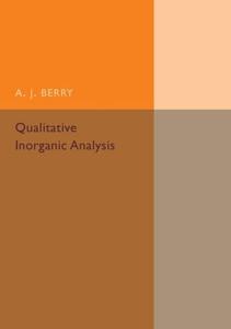 Qualitative Inorganic Analysis Qualitative Inorganic Analysis