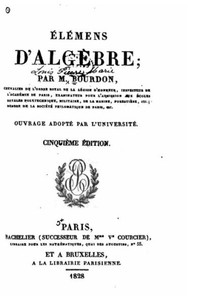 ElEmens D'Algèbre (French Edition)
