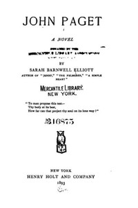 John Paget, A Novel John Paget, A Novel