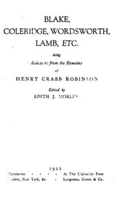Blake, Coleridge, Wordsworth, Lamb, Etc. Blake, Coleridge, Wordsworth, Lamb, Etc.