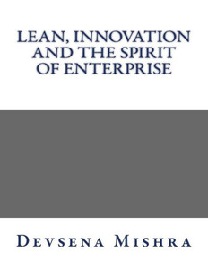 Lean, Innovation And The Spirit Of Enterprise Lean, Innovation And The Spirit Of Enterprise
