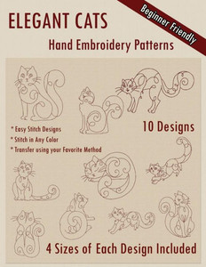 Elegant Cats Hand Embroidery Pattern Elegant Cats Hand Embroidery Pattern