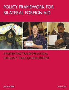 Policy Framework For Bilateral Foreign Aid Policy Framework For Bilateral Foreign Aid