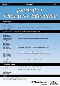 Journal Of Character Education: Vol. 15 #2 Journal Of Character Education: Vol. 15 #2