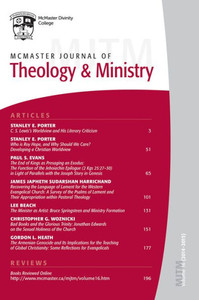 Mcmaster Journal Of Theology And Ministry: Volume 16, 2014-2015 Mcmaster Journal Of Theology And Ministry: Volume 16, 2014-2015