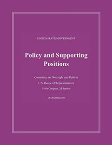 United States Government Policy and Supporting Positions (Plum Book) 2020 United States Government Policy and Supporting Positions (Plum Book) 2020